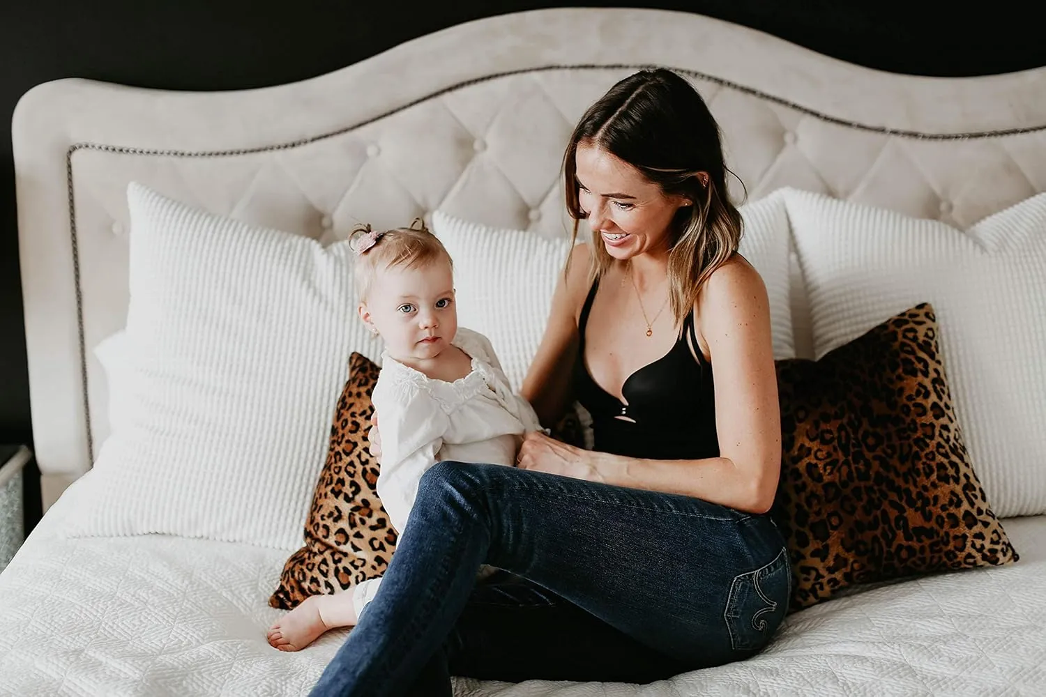The Open Busted Breastfeeding Tank Top 2 PackBlack and White