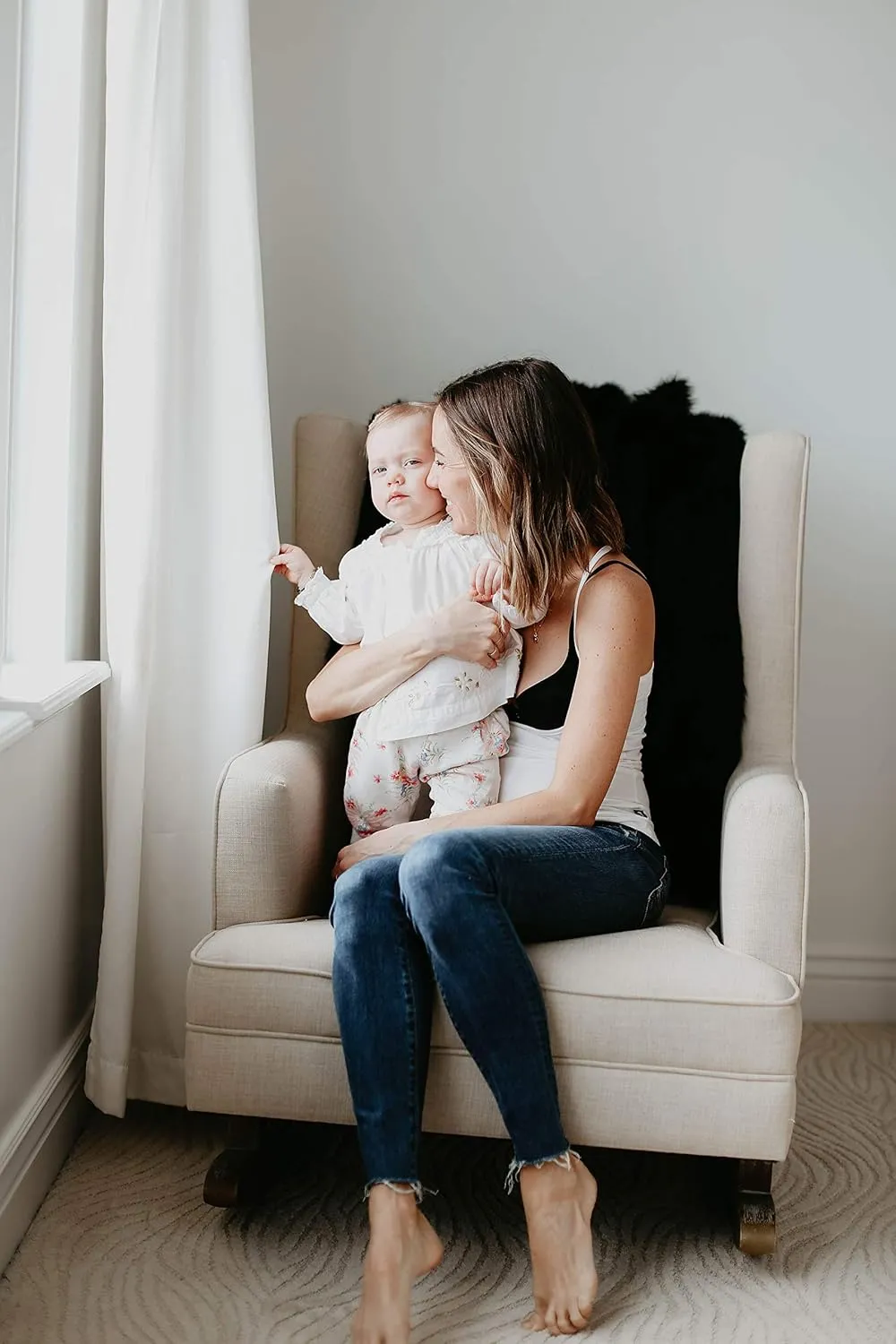 The Open Busted Breastfeeding Tank Top 2 PackBlack and White