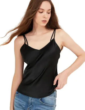 THXSILK Pure Mulberry Silk Vest Top Casual V Neck, Mulberry Silk Tank Top Casual V Neck, Sleeveless Tank Top Basic Camisole