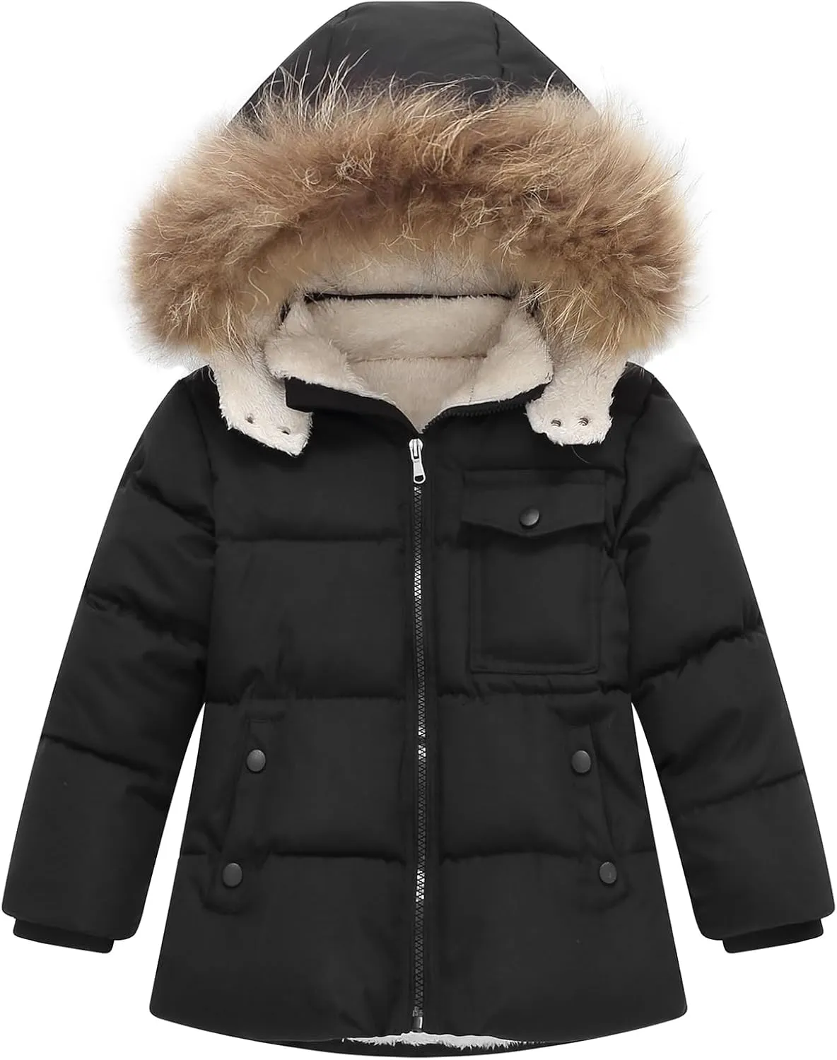 Toddler Winter Coats Baby Jacket Snow Boys Hoodie Puffer Girls Ski Clothes 1-5T