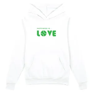 Unisex Tennis Love Hoodie, White with Green