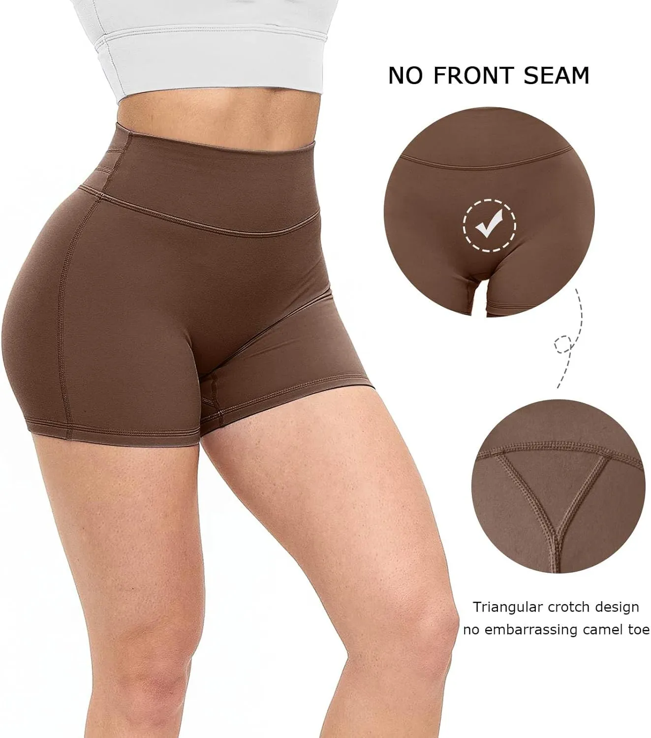 Unthewe Women's Workout Gym Biker Shorts High Waisted Athletic Booty Yoga Shorts with Tummy Control