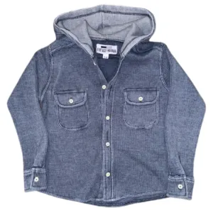 Vintage Havana Thermal Button Down Hoody in Navy *Junior*