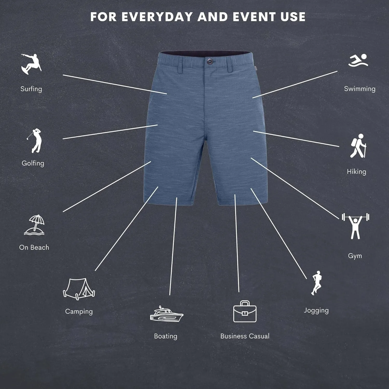 Visive Premium Hybrid Shorts Men Quick Dry Golf Stretch Board Shorts Swim Trunks Summer Big Men