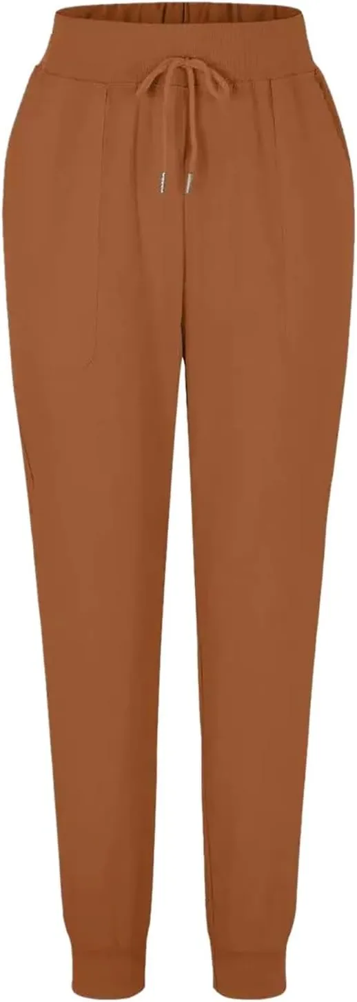 Wide Leg Linen Pants for Women High Waist Casual Loose Fit Summer Lightweight Jogger Palazzo Trouser with Pockets