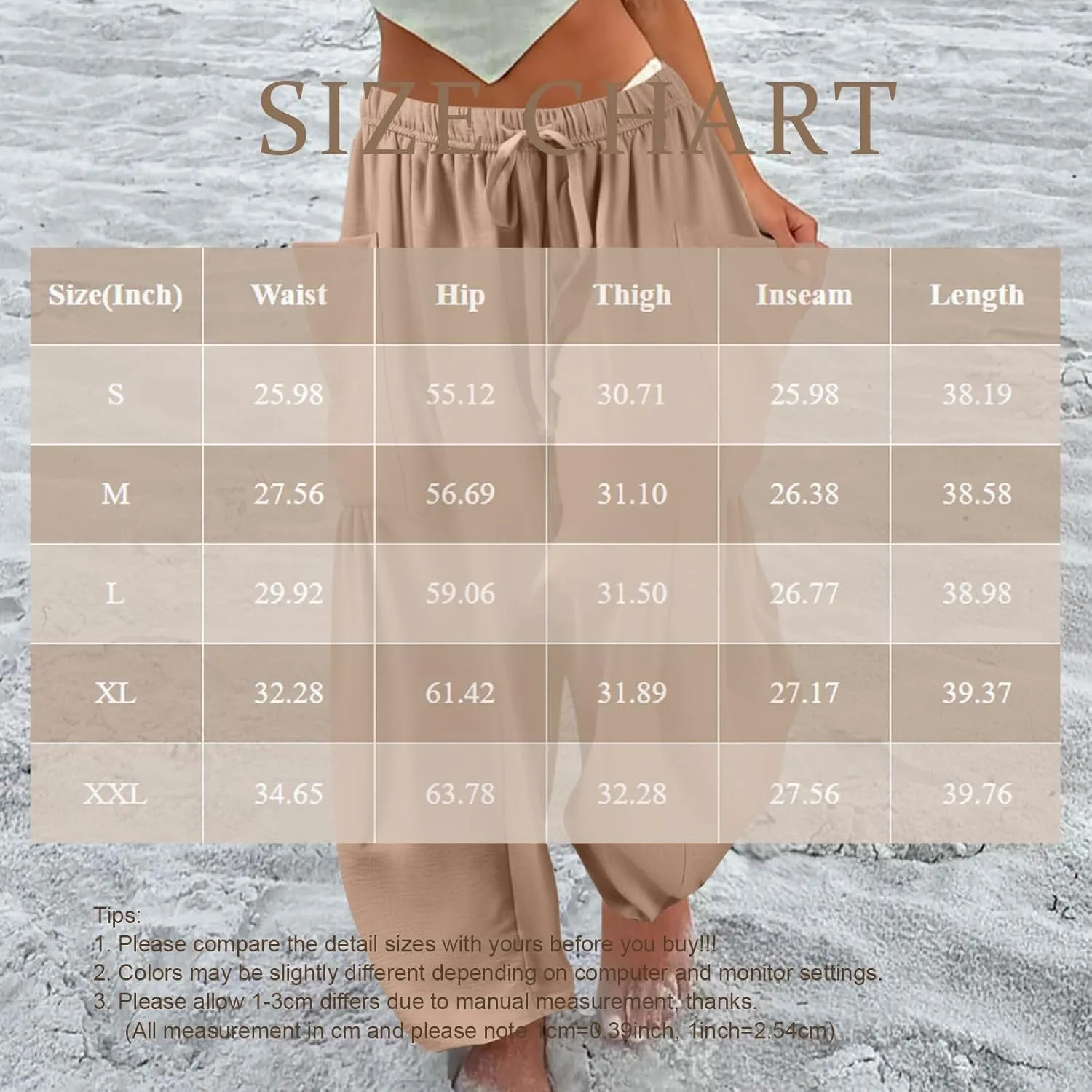 Wide Leg Pants Woman High Waisted Drawstring Casual Boho Pants Summer Baggy Trendy Palazzo Harem Trousers with Pockets