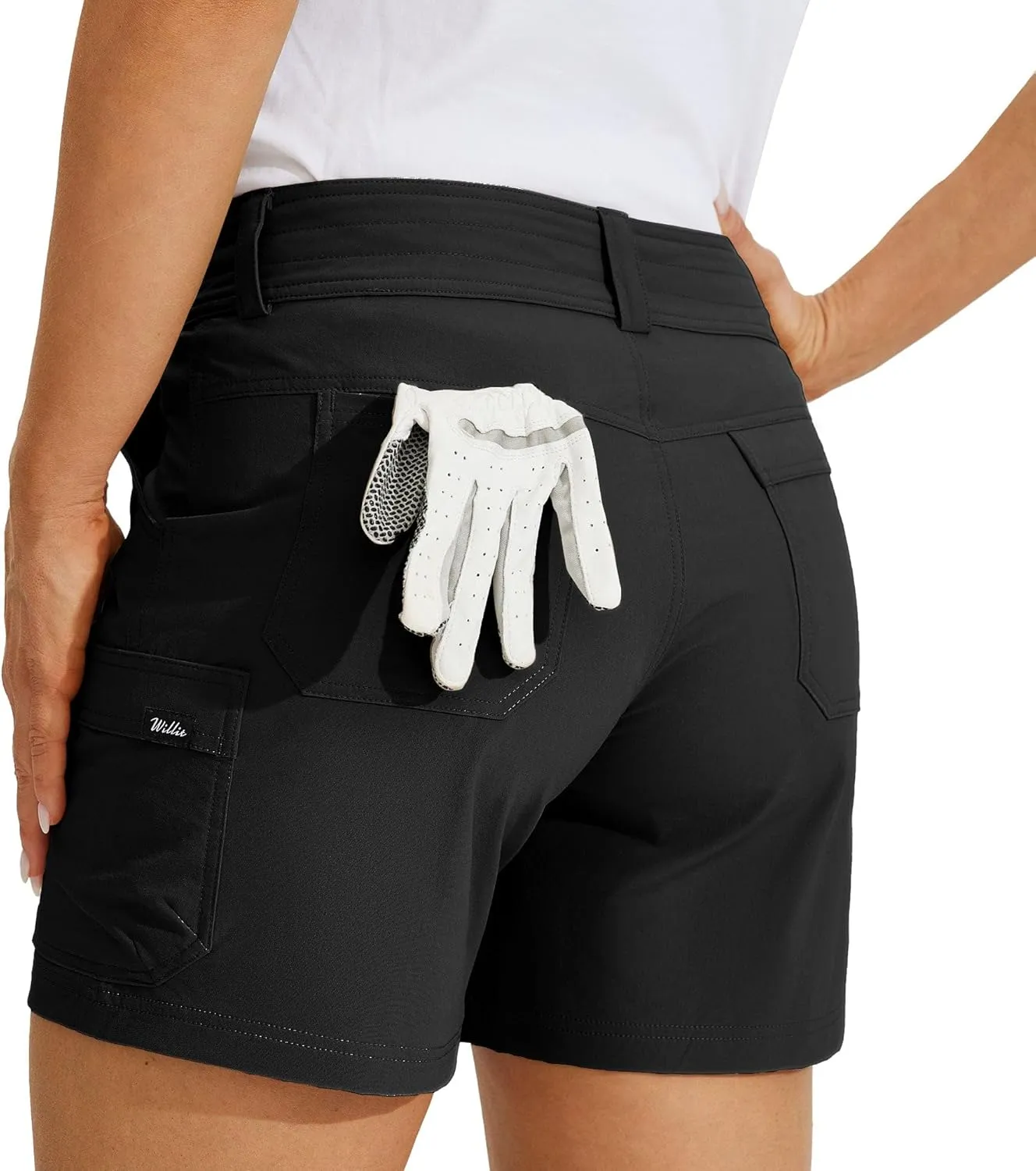 Willit Women's Golf Cargo Shorts Quick Dry Hiking Athletic Casual Summer Shorts with Pockets 5"