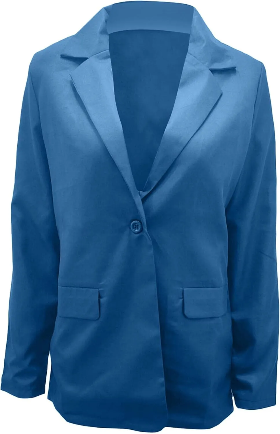 WIWIQS Women's Long Sleeve Open Front Blazer Lapel Work Office Casual Suit Solid Color Comfy Blazers
