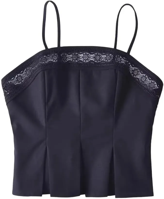 Women Lace Patchwork Camisole Summer Crop Top Slim Tank Tops