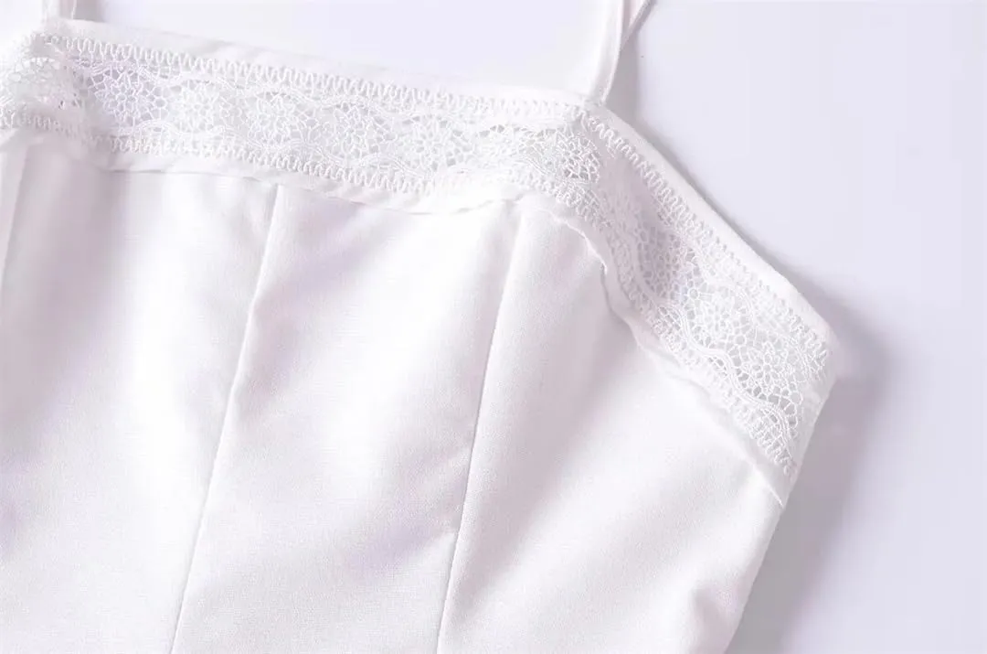 Women Lace Patchwork Camisole Summer Crop Top Slim Tank Tops