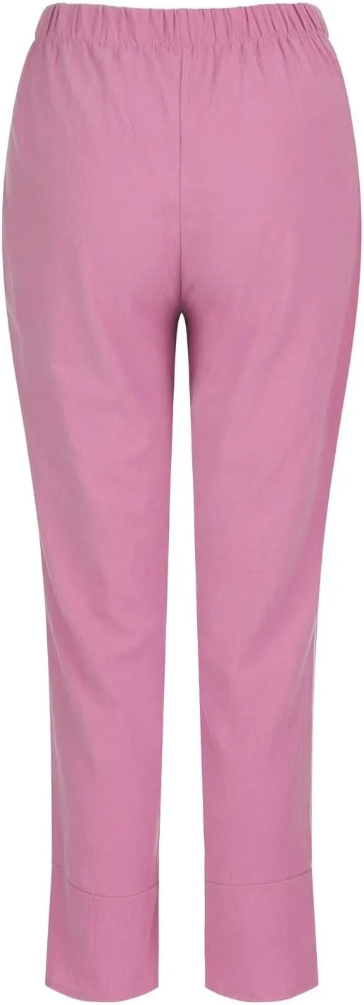 Women Linen Pants Summer Boho Wide Leg High Waist Pants Drawstring Loose Fit Women's Cotton Linen Leggings with Pockets