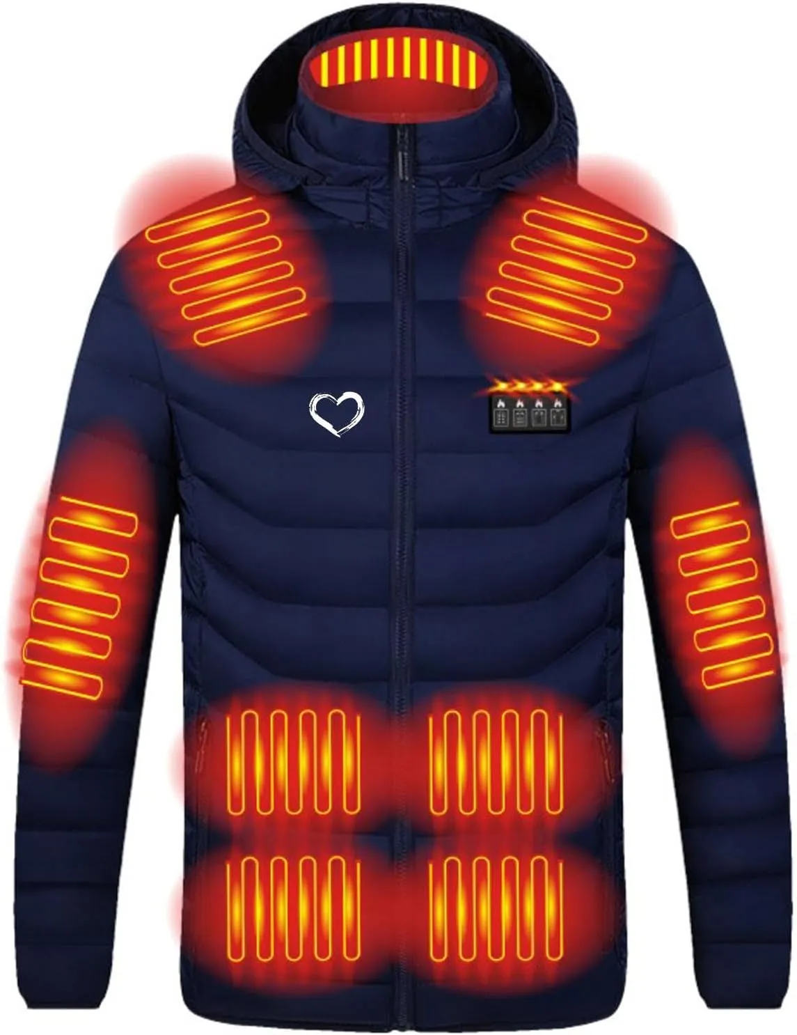 Women Men Heated Jacket, 4 Heating Modes 19 Heating Zones Winter Thermal Coats Cold Weather Ski Fishing Gear