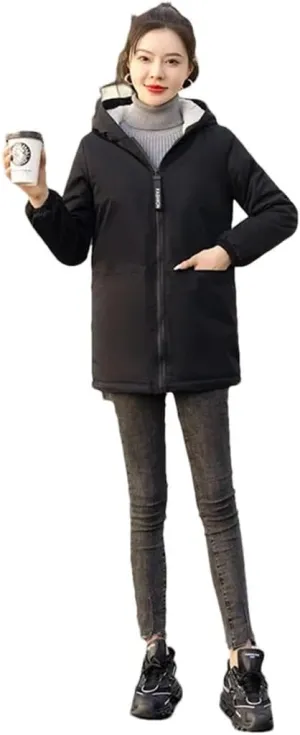 Women Oversize Winter Jacket Cotton Padded Thicken Fleece Coat Parkas Warm Overcoat Snow Wear Loose Jackets