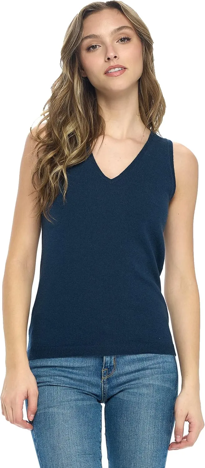 Women's 100% Cashmere Soft Full Length Vest Pajama Tank Top