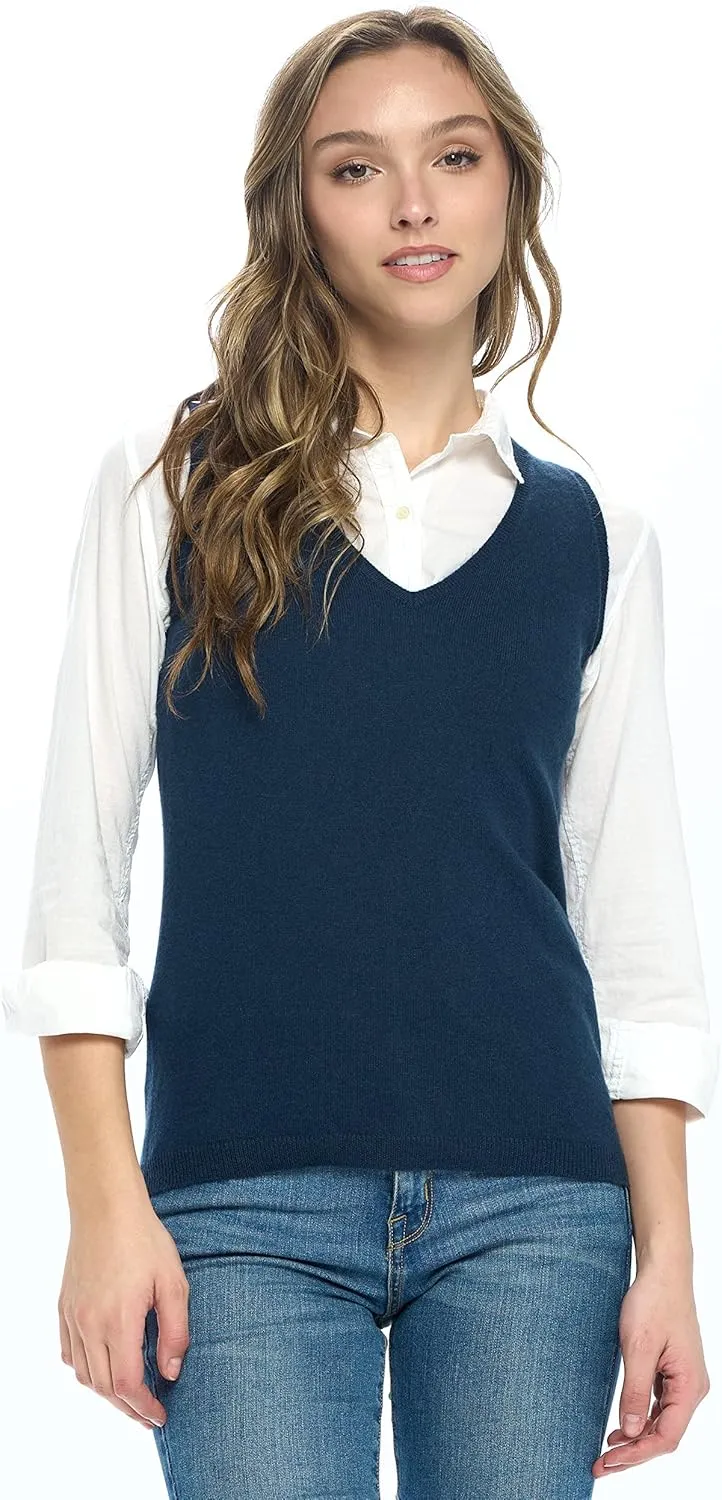 Women's 100% Cashmere Soft Full Length Vest Pajama Tank Top
