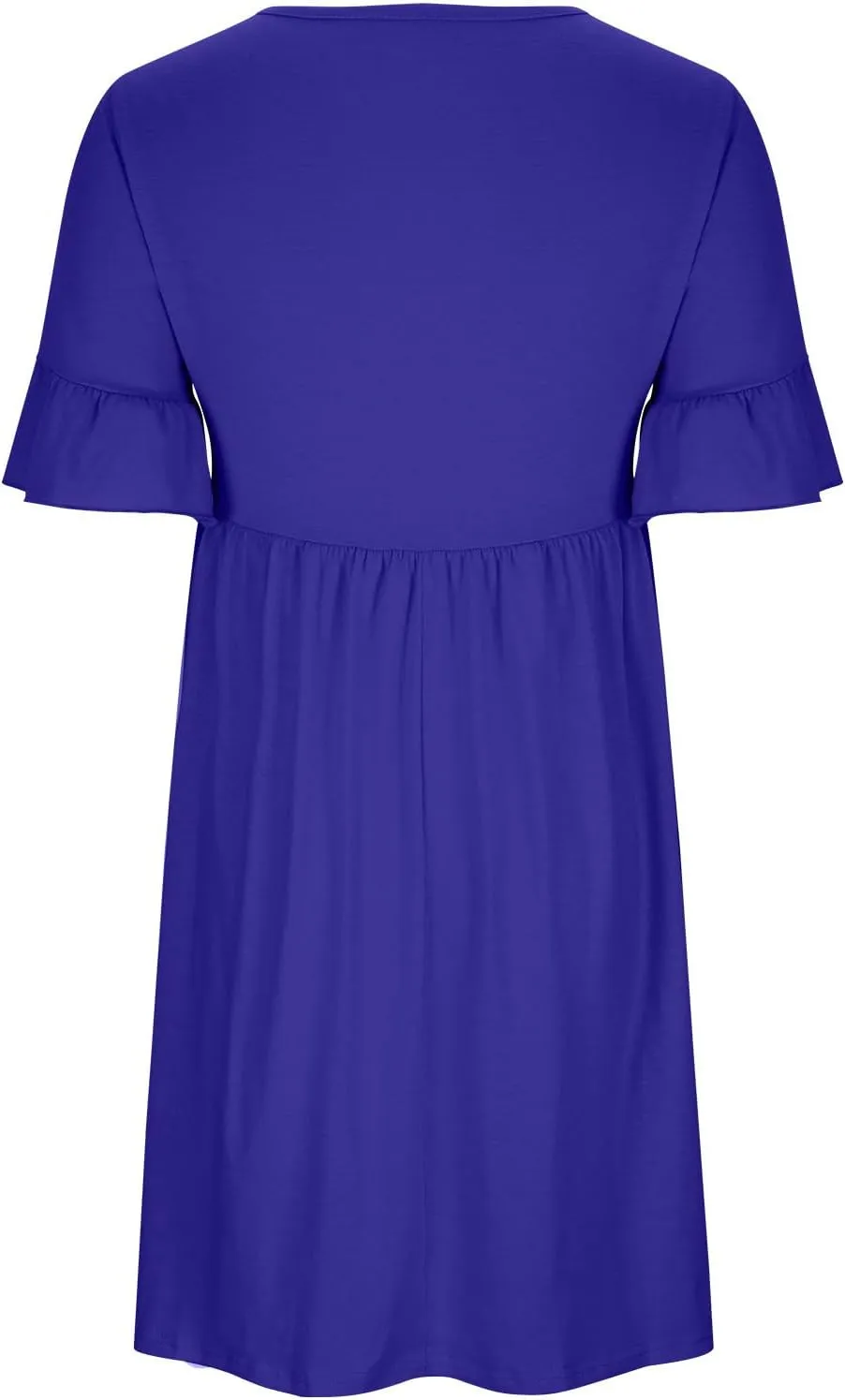 Women's 2025 Summer Dresses Ruffle Short Sleeve Casual T-Shirt Dress Casual Loose Round Neck Swing A Line Sundresses