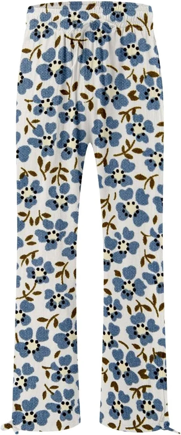 Womens Casual Wide Leg Pants Womens Cotton Casual Loose Pants Comfy Work Pants with Trousers with Pocket for Women
