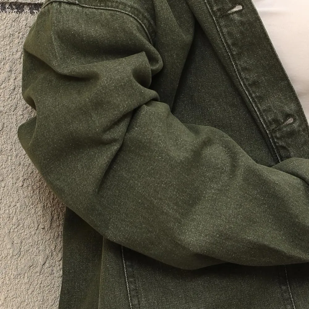 Women's Denim Jacket Oversize Long Sleeve Button Down Shirt Boyfriend Jeans Shacket Jacket Coat with Pocket