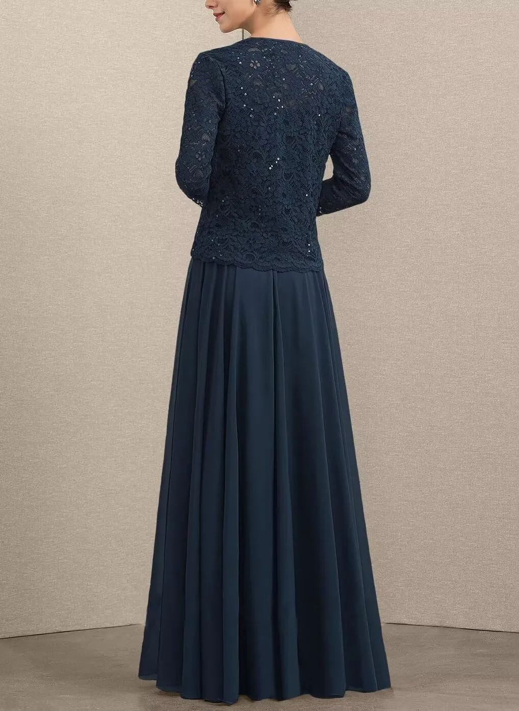 Women's Formal Dresses with Lace Jackets 2025 Chiffon 2 Pieces Mother of The Bride Dress