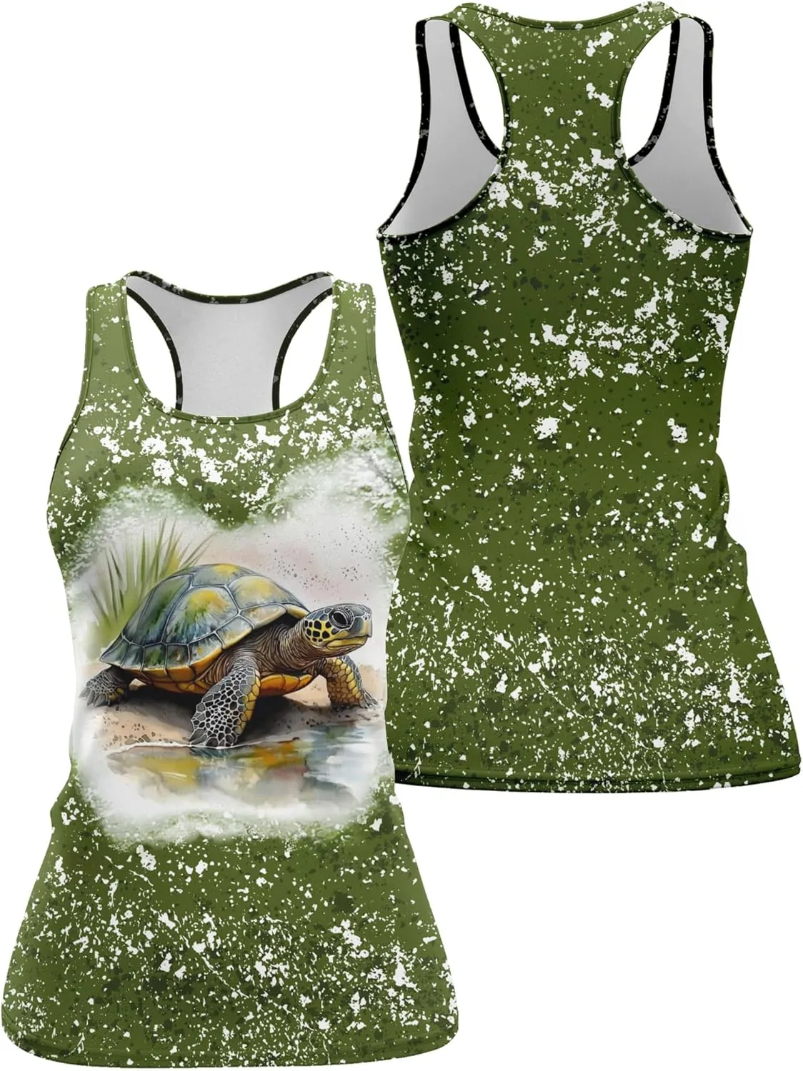 Womens Graphic Tank Tops Racerback Sleeveless Summer Heart Print Top