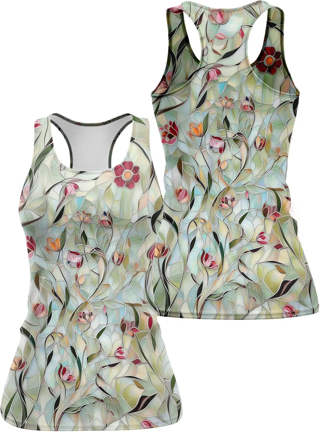 Womens Graphic Tank Tops Racerback Sleeveless Summer Hummingbird Print Top