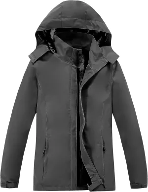 Women's Lightweight Rain Jacket with Hood, Waterproof Travel Jacket