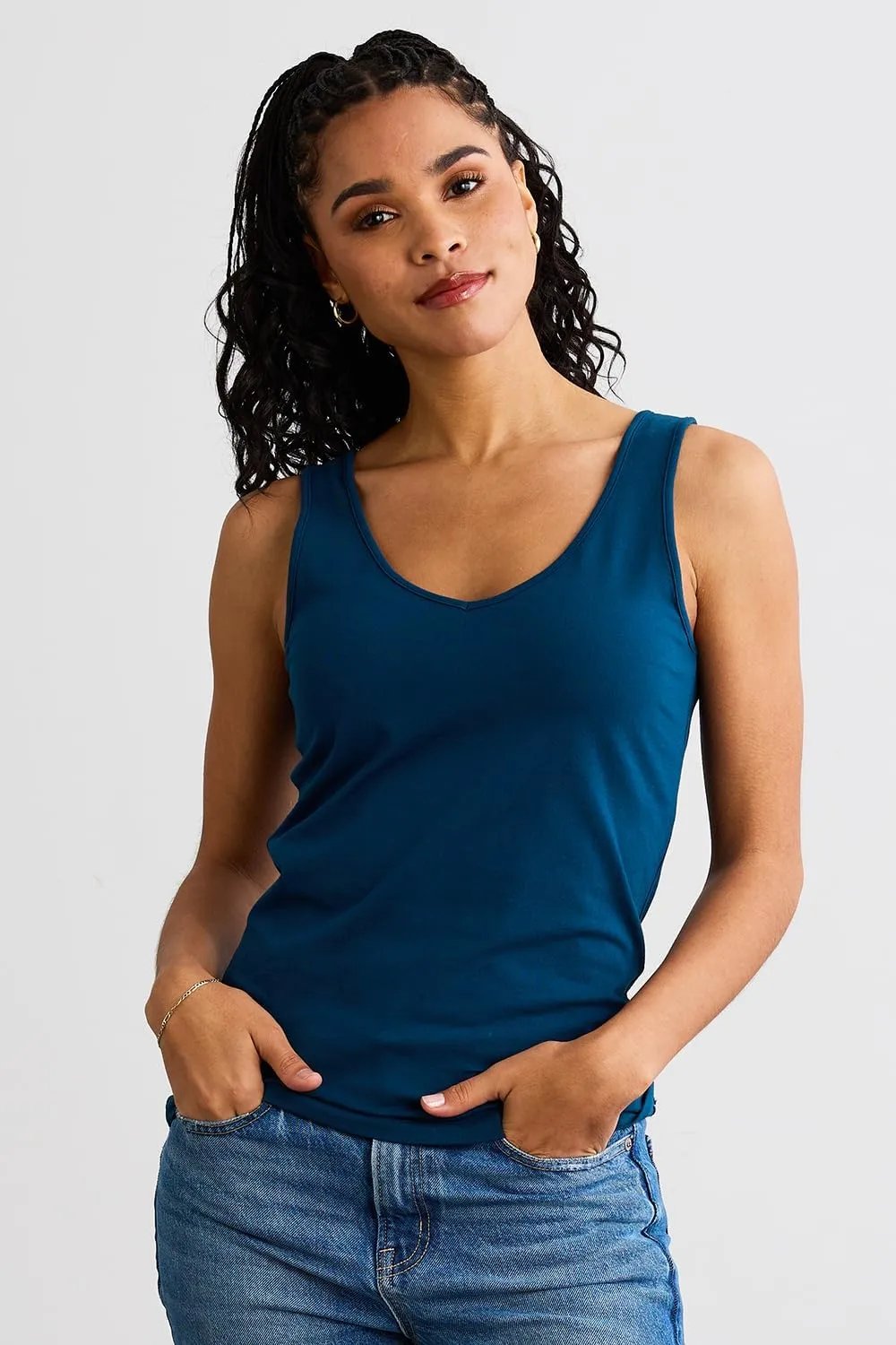 Women's Organic Pima Cotton Reversible 2 in 1 Tank Top