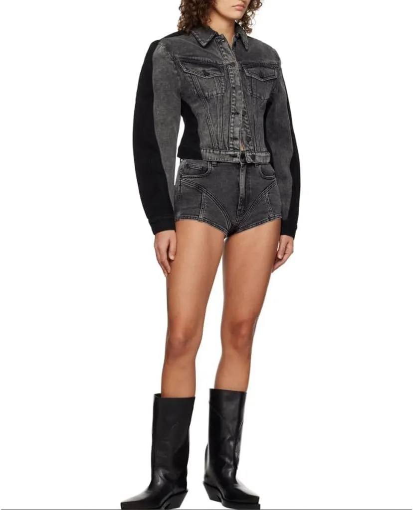 Womens Oversized Denim Jacket 2024 Deconstruction Design Long Sleeve Lapel Oversized Jean Jacket for Women Trendy