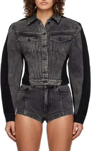 Womens Oversized Denim Jacket 2024 Deconstruction Design Long Sleeve Lapel Oversized Jean Jacket for Women Trendy