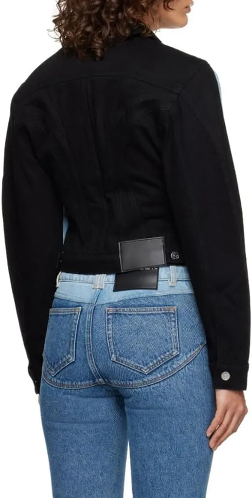 Womens Oversized Denim Jacket 2024 Deconstruction Design Long Sleeve Lapel Oversized Jean Jacket for Women Trendy