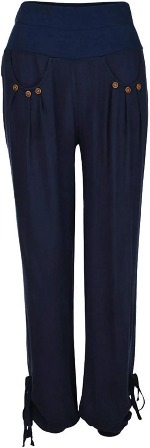 Women's Palazzo Pants, Women High Waist Casual Wide Leg Long Palazzo Pants Trousers Regular Size