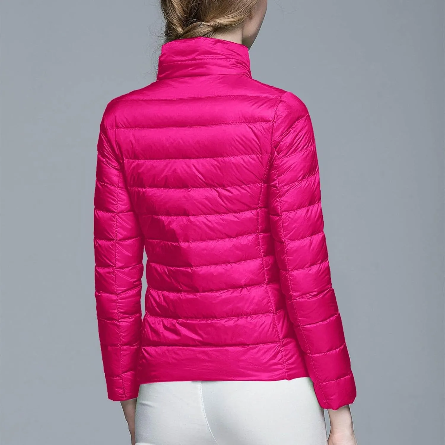 Womens Puffer Jacket 2025 Winter Warm Packable Down Jacket Lightweight Slim Fit Hooded Jacket Short Duck Down Coat
