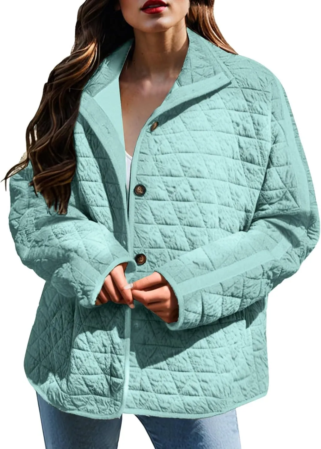 Women's Quilted Lightweight Jackets Long Sleeve Winter Cropped Cotton Padded Coat Jacket Tie Front Puffy Outwear