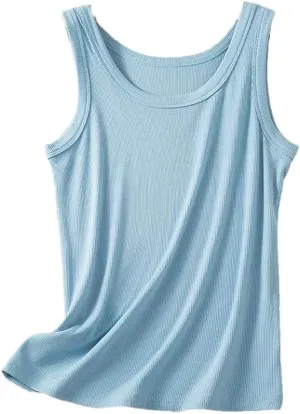 Women's Ribbed Cotton Sleeveless Camisole Top