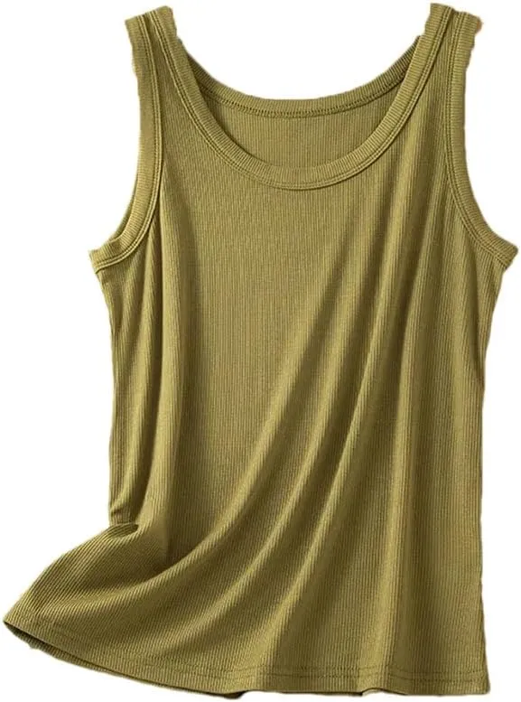 Women's Ribbed Cotton Sleeveless Camisole Top