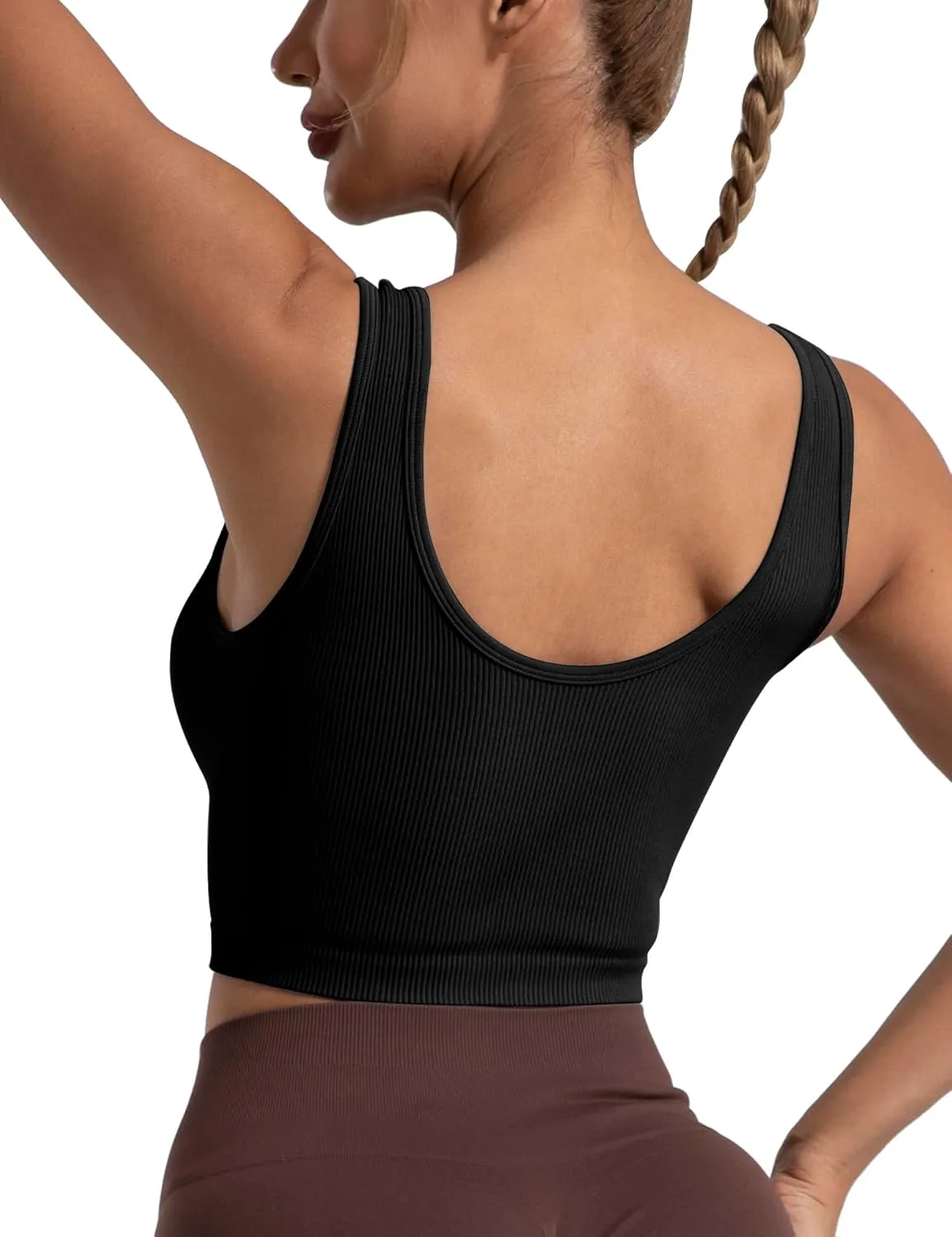 Women's Ribbed Crop Tank Yoga Cropped Top for Workout