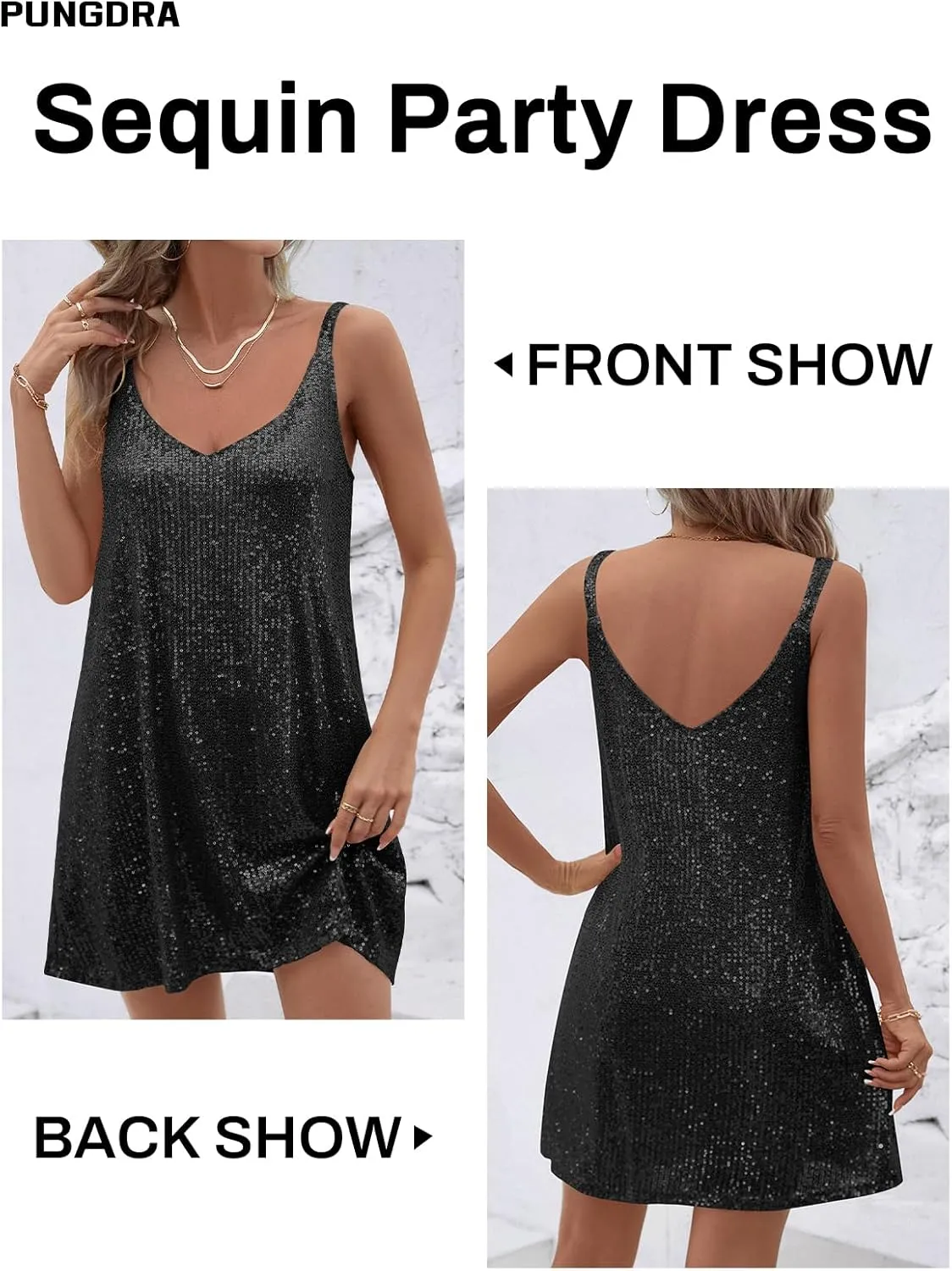 Women's Sequin Dress for Women Sparkly Glitter V Neck Shift Cocktail Disco Outfit Party Club Night Out Mini Dresses