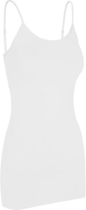 Women's Spaghetti Strap Stretch Cotton Long Cami Camisole Tank Top