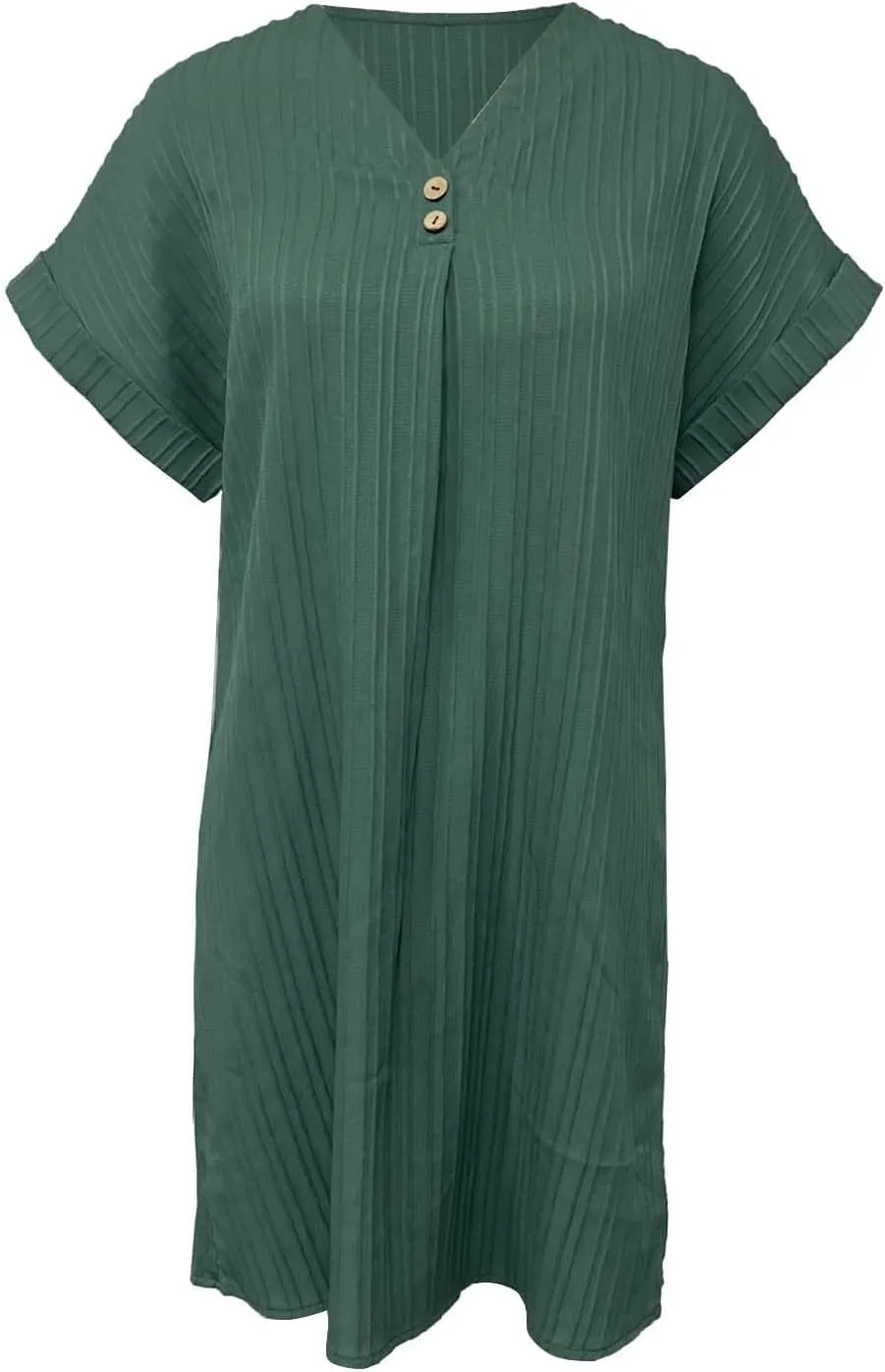 Womens Striped Summer Dresses 2025 Button V Neck Cap Sleeve Color Block Casual A Line Tshirt Dress with Pockets