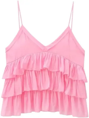 Women's Style V-Neck Pleated Camisole Top for Summer Fashion