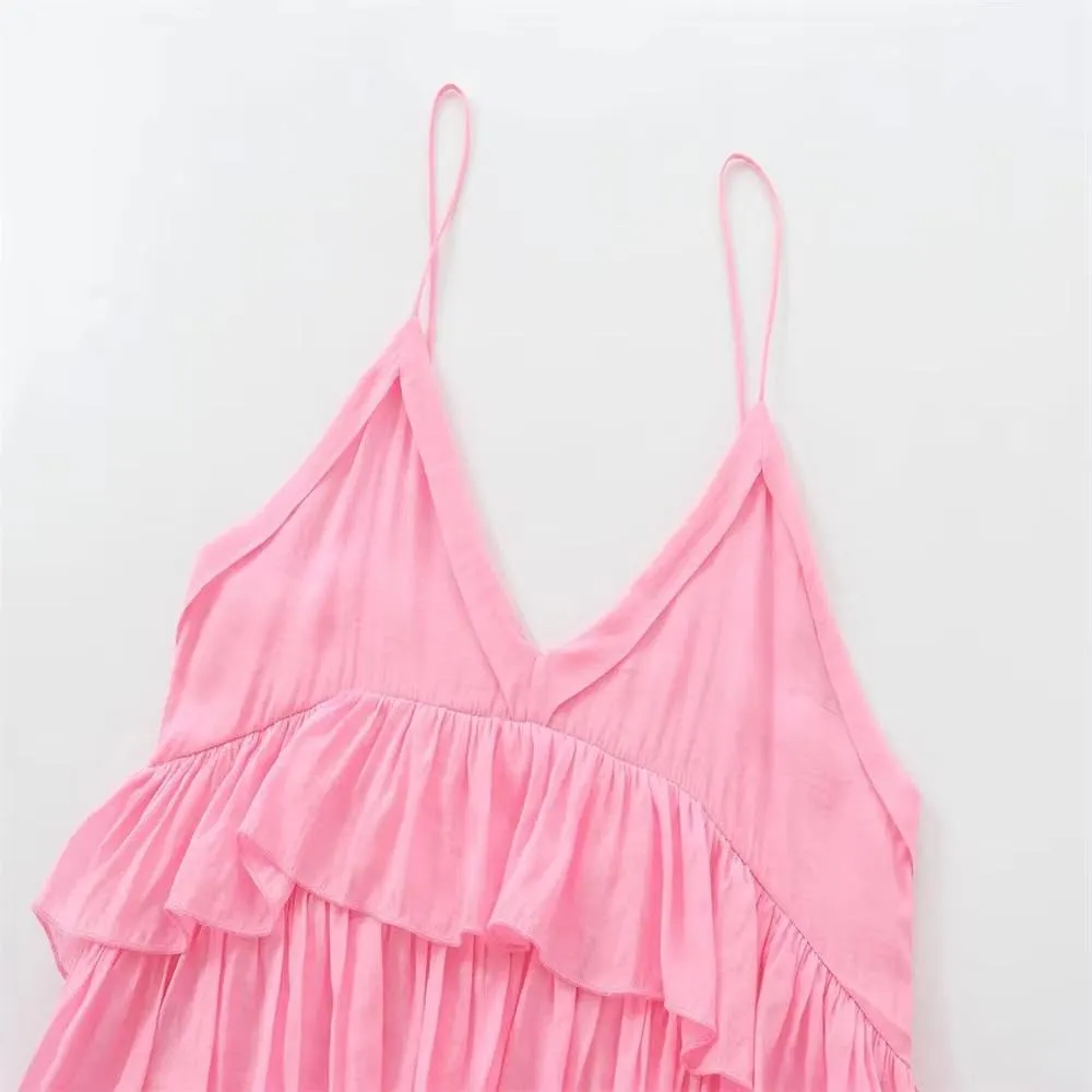 Women's Style V-Neck Pleated Camisole Top for Summer Fashion