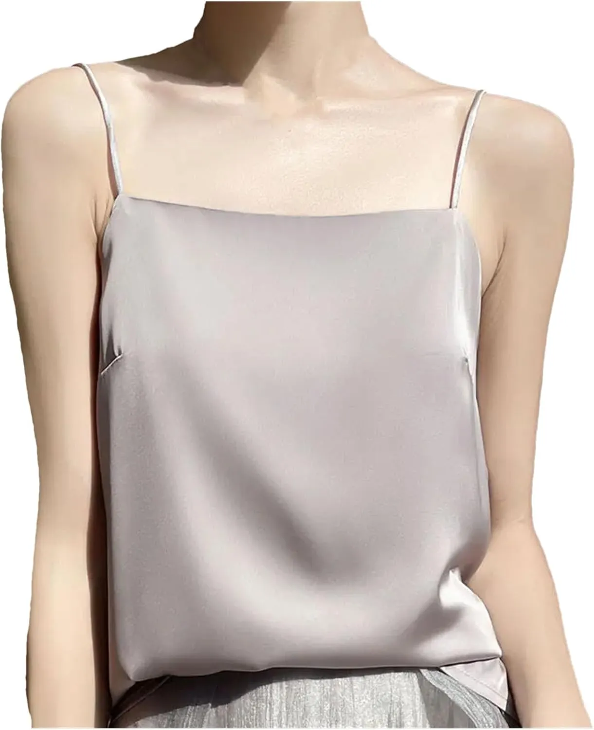 Women's Suspended Tank Top Versatile Base Layer Satin Sleeveless Camisoles