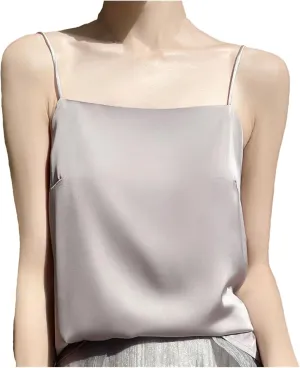Women's Suspended Tank Top Versatile Base Layer Satin Sleeveless Camisoles