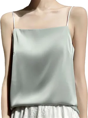 Women's Suspended Tank Top Versatile Base Layer Satin Sleeveless Camisoles