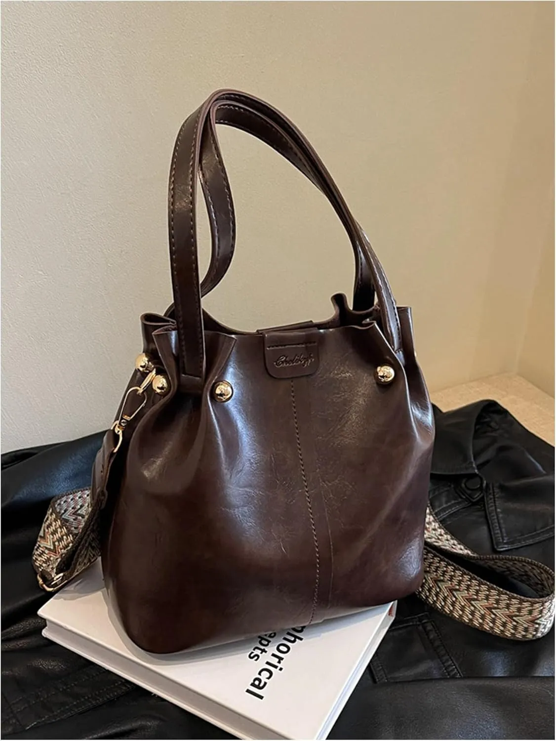 Womens Vintage Crossbody Shoulder Bucket Bags Top Handle Handbag Hobo Purses