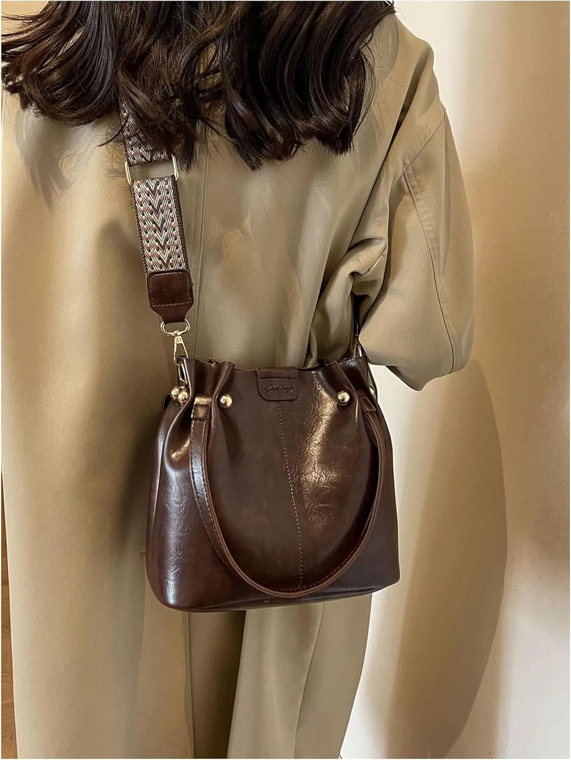 Womens Vintage Crossbody Shoulder Bucket Bags Top Handle Handbag Hobo Purses