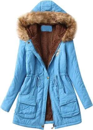 Wowomen Fluffy Fleece Jacket Warmth Tops Zipper Padded Coat Quilted Jackets Plus Size Fall Heated Jacket Sweater Soft