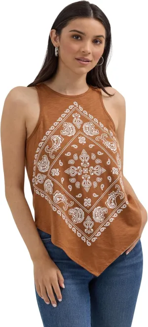 Wrangler Sienna Brown Women's Bandana Diamond Front Tank Top 112362283