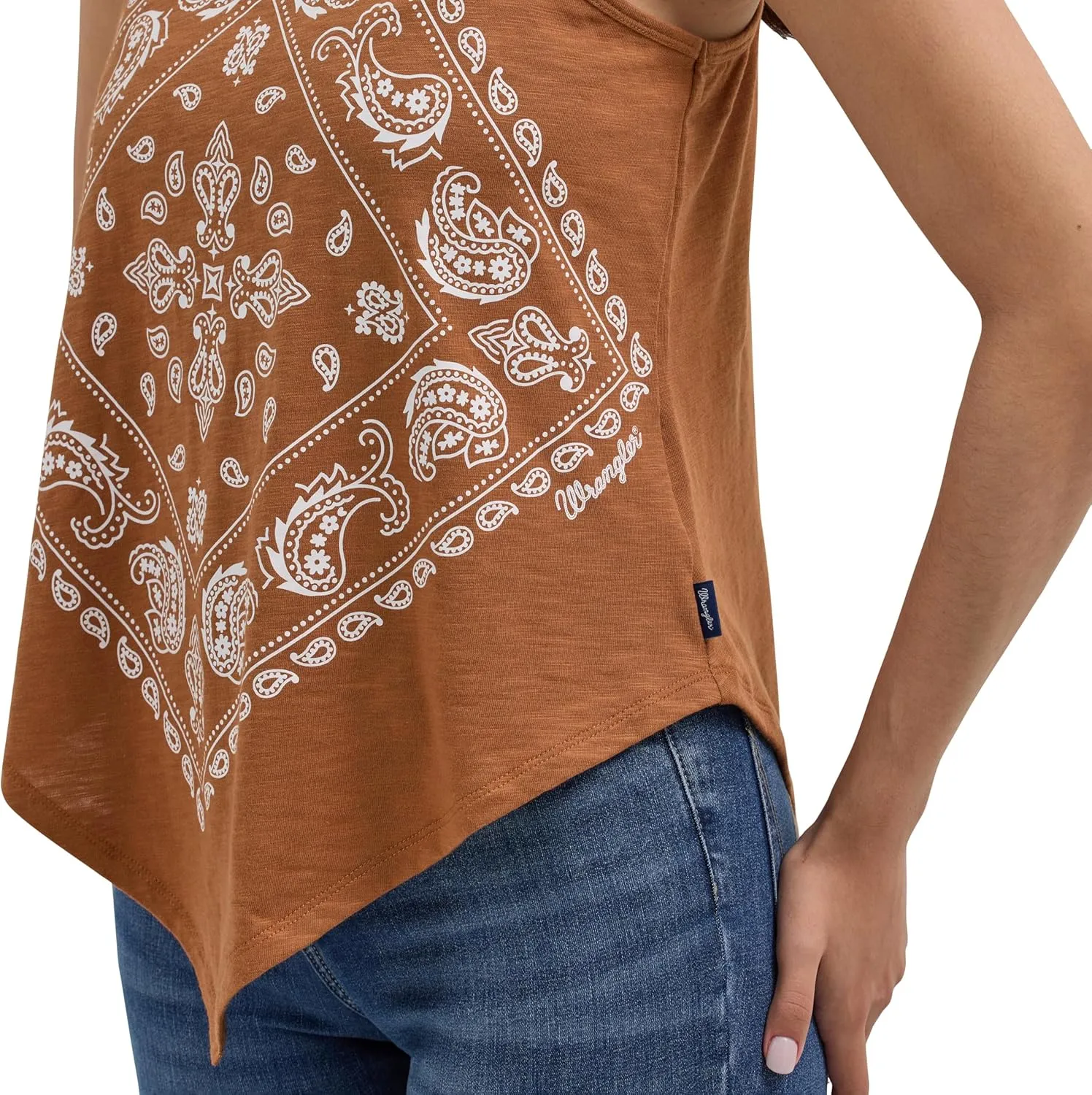 Wrangler Sienna Brown Women's Bandana Diamond Front Tank Top 112362283