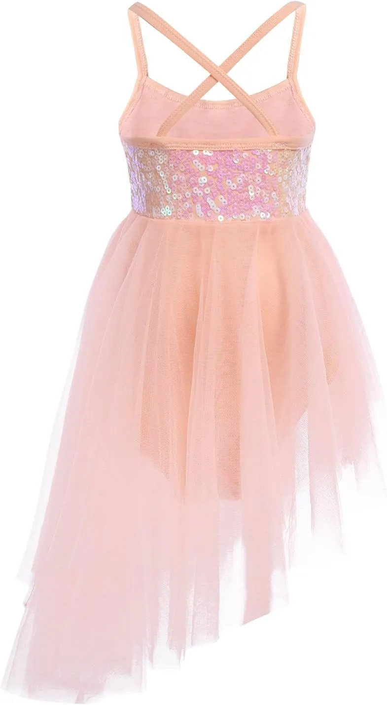 YiZYiF Kids Girl's Sequined Camisole Ballet Dress Chiffon Dance Leotard